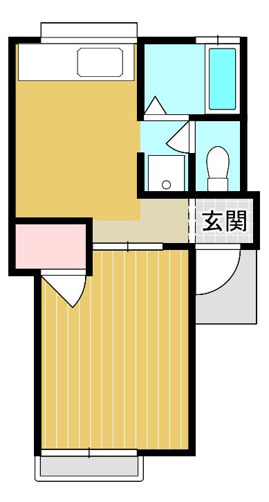 ラフォーレ石岡 B(1K/1階)の間取り写真