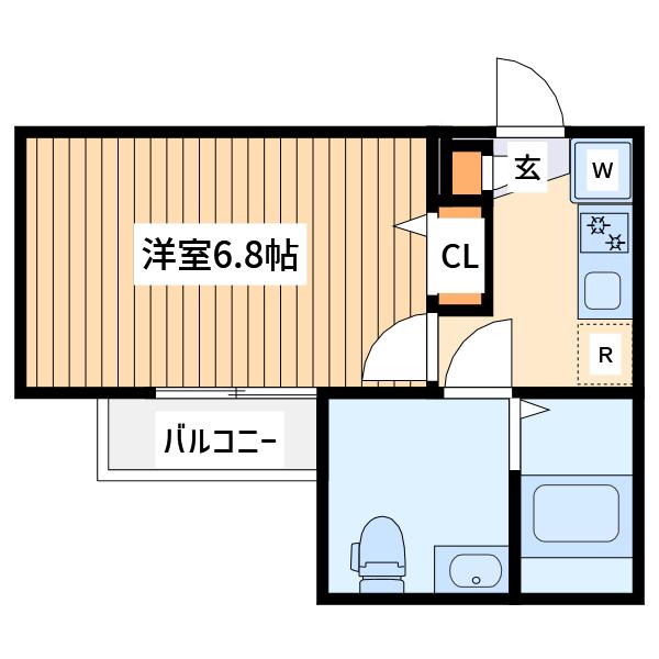 カインドネス海老名2(1K/3階)の間取り写真