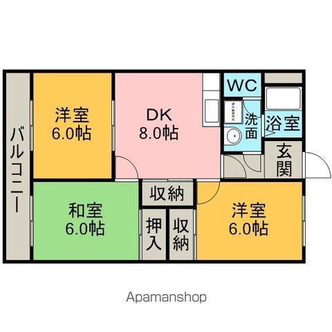 リヴェールK(3DK/2階)の間取り写真