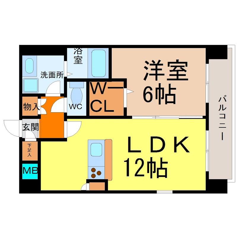 YS上前津(1LDK/10階)の間取り写真