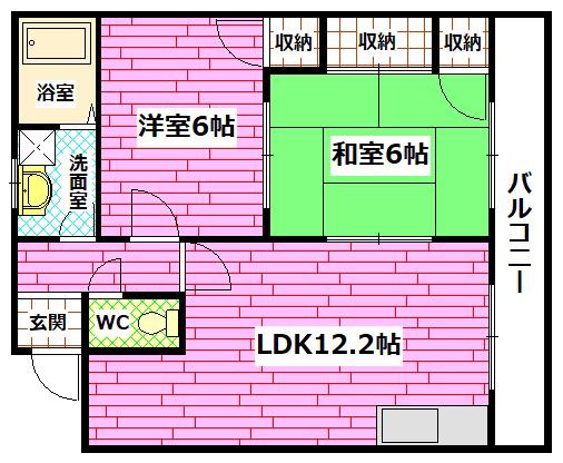SY桃山(2LDK/2階)の間取り写真