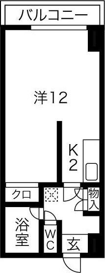 AMSビル(1K/9階)の間取り写真