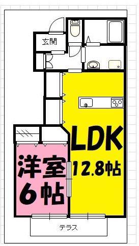Mガーデンパレス(1LDK/1階)の間取り写真