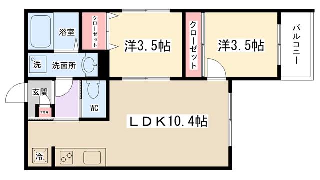 REVIVE古淵(2LDK/2階)の間取り写真