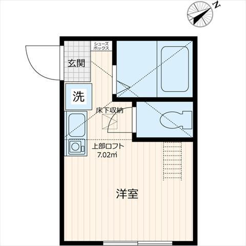 ヒルズ片吹(ワンルーム/1階)の間取り写真