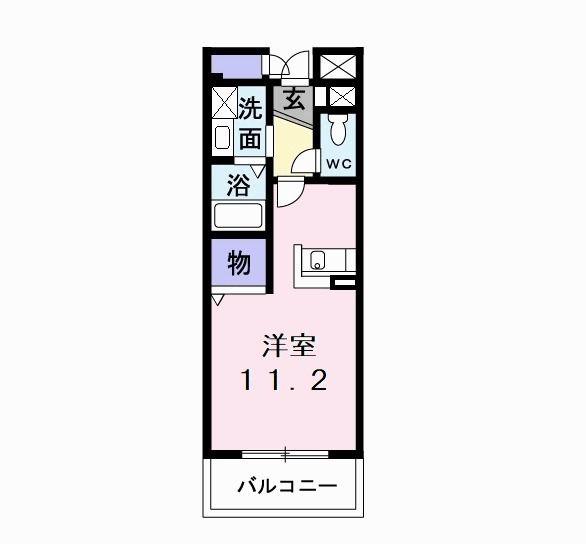 エントピアタウンころも(ワンルーム/2階)の間取り写真