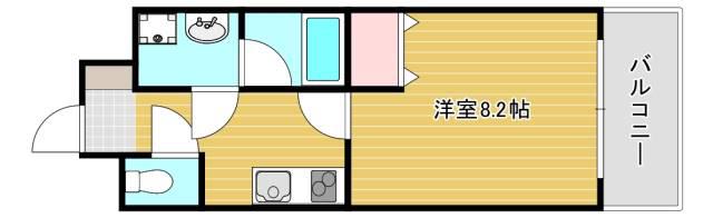 エスア コート(1K/4階)の間取り写真