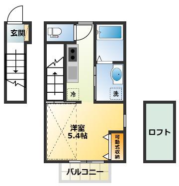 CASA MIA(1K/1階)の間取り写真