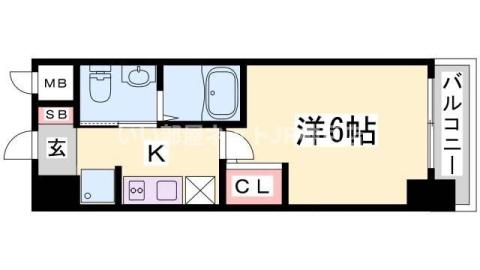 エステムプラザ神戸西IVインフィニティ(1K/8階)の間取り写真