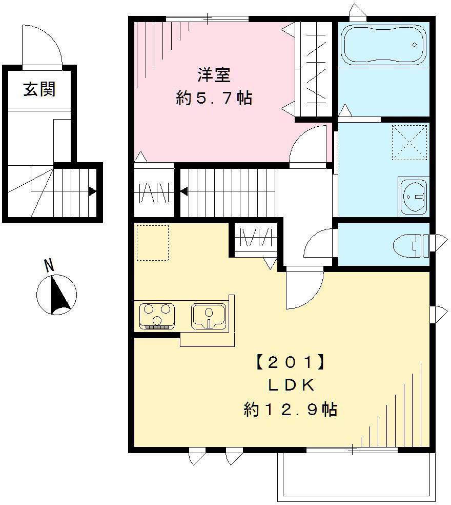 シェーナ赤堤(1LDK/2階)の間取り写真