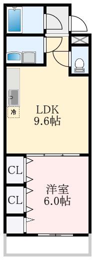 サンライズ 中野(1LDK/2階)の間取り写真
