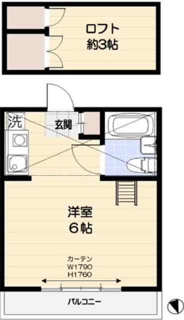 ロイヤルクレスト学園西(ワンルーム/2階)の間取り写真