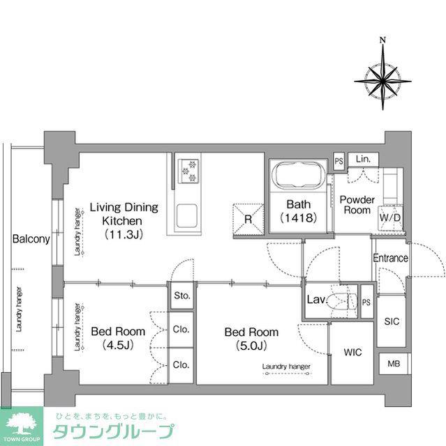 メトロステージPLUS中野弥生町(2LDK/7階)の間取り写真
