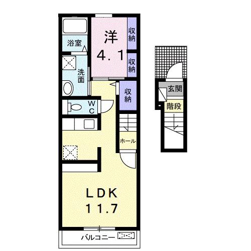 シャルマンコート(1LDK/2階)の間取り写真