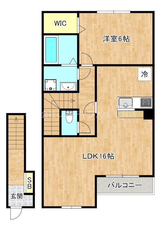 プレベール小路東(1LDK/2階)の間取り写真