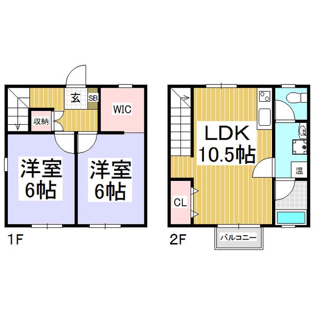 ハイム向ヶ丘III(2LDK/1階)の間取り写真