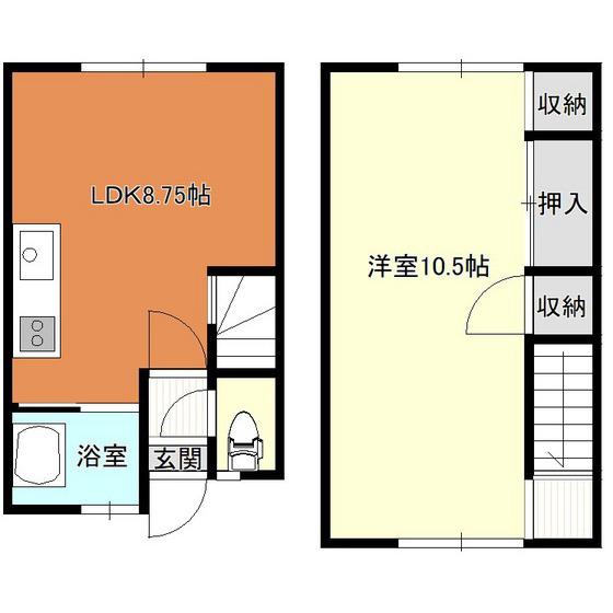 オーエム荘(1LDK/1階)の間取り写真