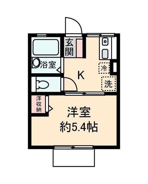 クレール幕張本郷(1K/1階)の間取り写真