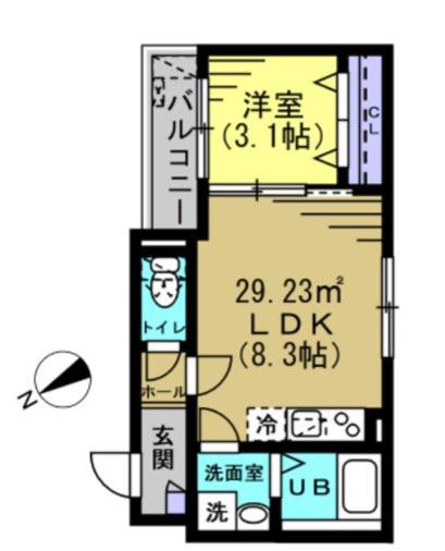 DK新松戸II(1LDK/1階)の間取り写真