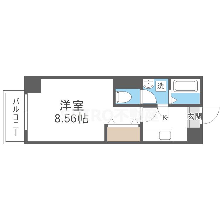 ES-GRANDE大阪同心(1K/8階)の間取り写真