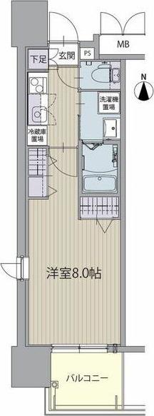 パルティール金山アネックス(1K/11階)の間取り写真