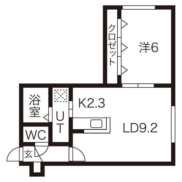 ELVITA(1LDK/2階)の間取り写真