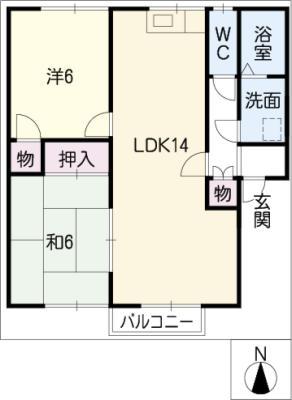 ローズガーデン(2LDK/1階)の間取り写真