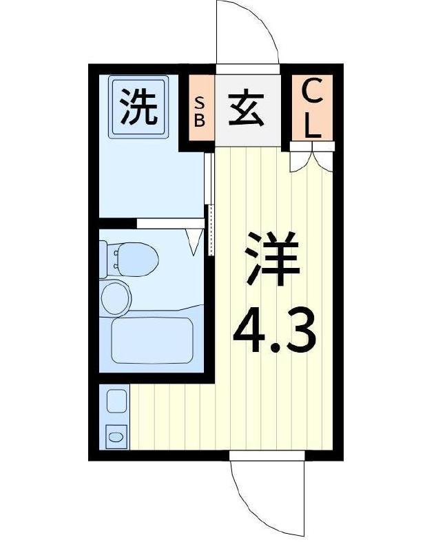 フラッツ金町(ワンルーム/1階)の間取り写真