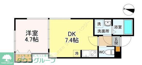 EILA三郷中央(1DK/1階)の間取り写真