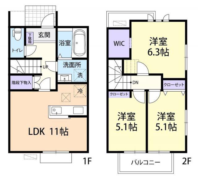 GREEN VALLEY II(3LDK/1階)の間取り写真