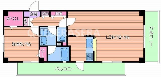 パルム・ドール(1LDK/2階)の間取り写真