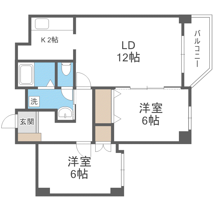 PARTIRE東札幌(2LDK/8階)の間取り写真