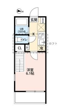 VENUS LAGOON 白幡仲町(1K/2階)の間取り写真