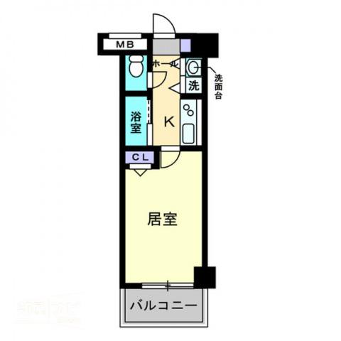 スタシオン南(1K/3階)の間取り写真