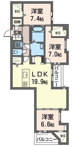 アルタクラッセ(3LDK/4階)の間取り写真