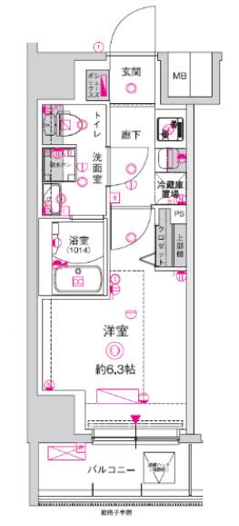クレスト タップ 川崎港町(1K/7階)の間取り写真