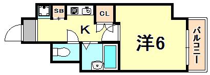 S-FORT神戸三宮北(1K/7階)の間取り写真