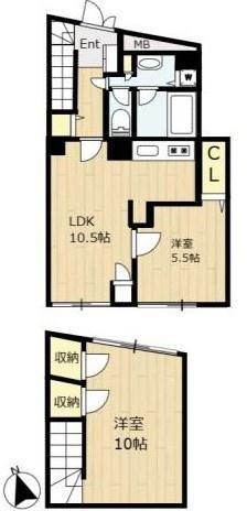 目白台ビル(2LDK/2階)の間取り写真
