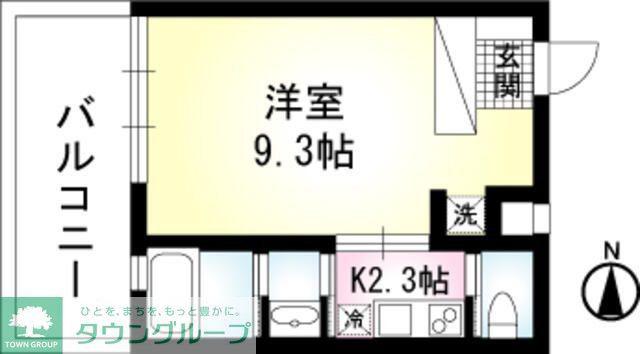 ノワールブラン(1K/1階)の間取り写真