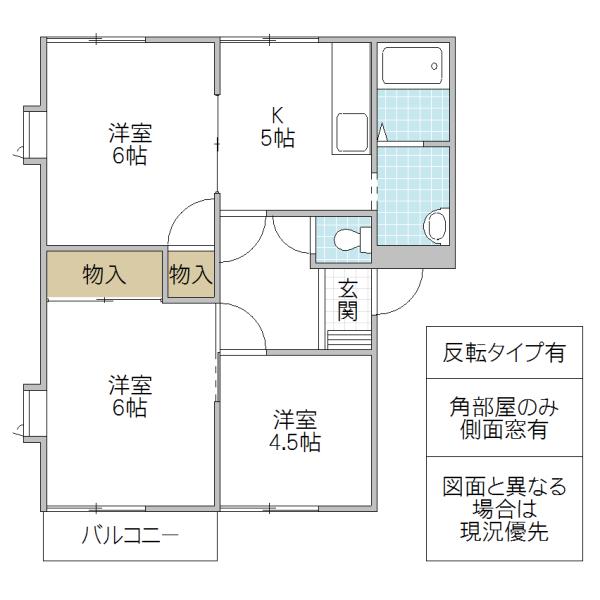 CASA SKT A棟(3K/1階)の間取り写真
