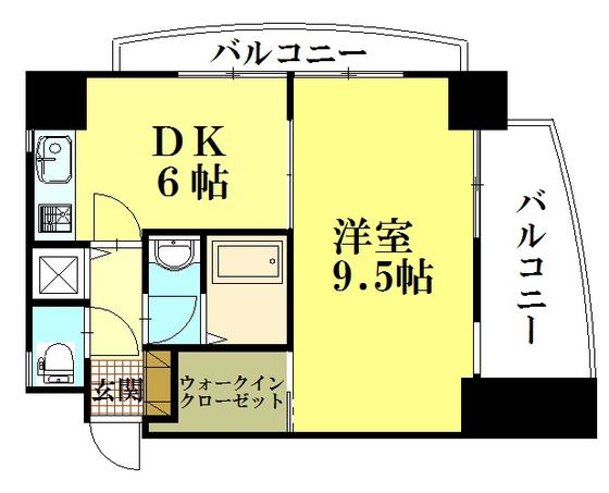サンクレスト東雲(1DK/5階)の間取り写真