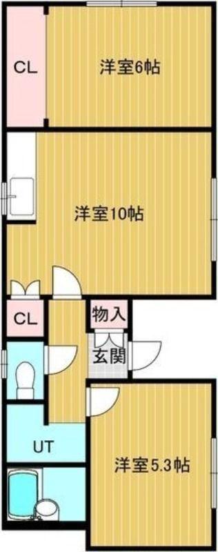 コーポローアン(2LDK/2階)の間取り写真
