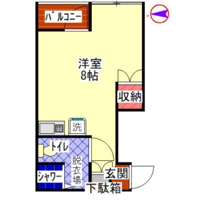 ヒルサイド西馬込(ワンルーム/1階)の間取り写真