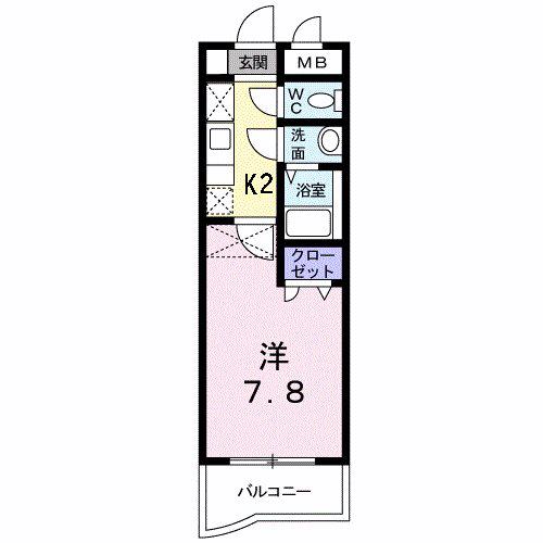 グランアベニール(1K/1階)の間取り写真