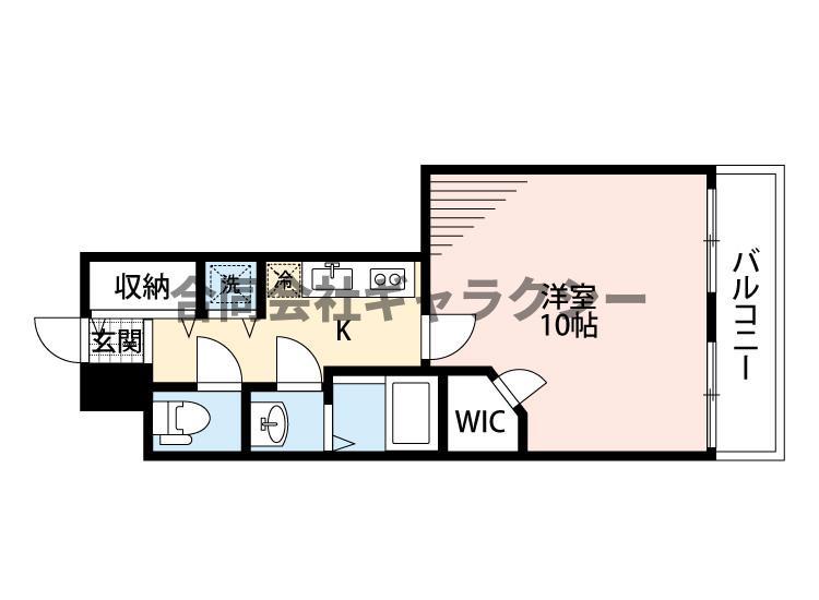 プルメリア江坂(1K/2階)の間取り写真