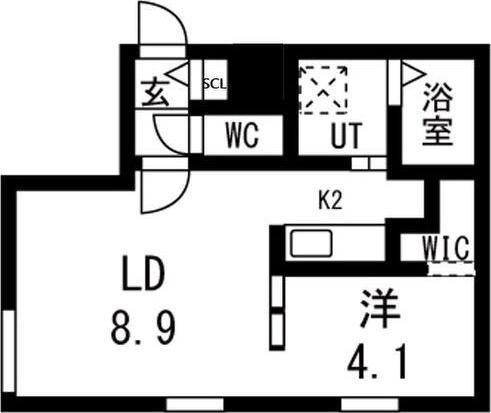 LUGAL(1LDK/4階)の間取り写真