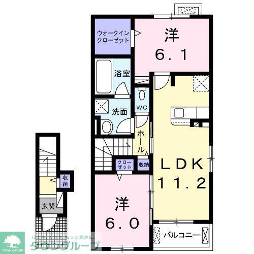 アストルム(2LDK/2階)の間取り写真