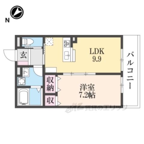 ベルメゾンFⅠ(1LDK/2階)の間取り写真