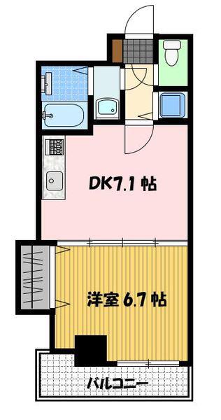 エススリーでじま(1DK/9階)の間取り写真