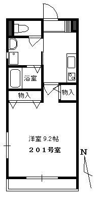 シェモア(1K/2階)の間取り写真